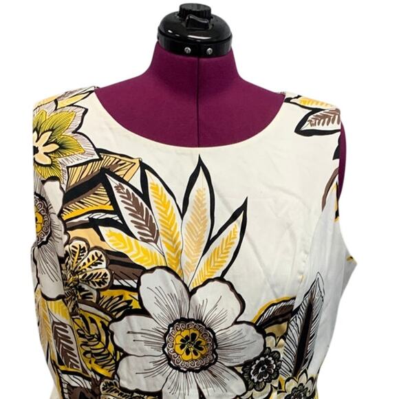 Jones New York Woman Size 20W Large Floral Print Sleeveless Sheath Dress - Picture 2 of 6